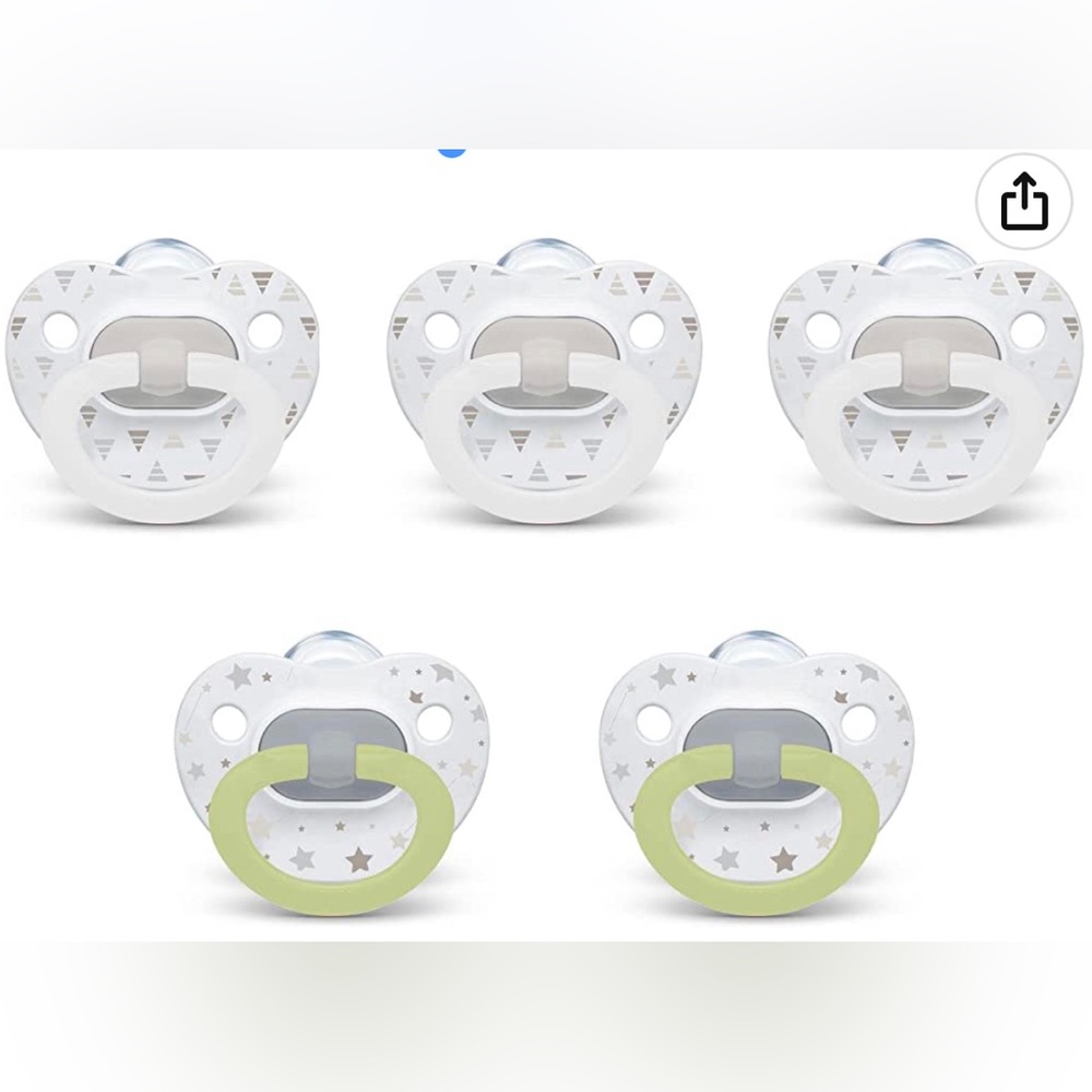 NUK Orthodontic Pacifiers, 0-6 Months,Timeless Collection, 5 Pack